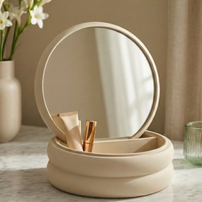 Szkatułka na biżuterię z lusterkiem, 17,5 x 17,5 x 9 cm