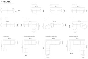 OUTLET Sofa Modułowa Szenil Zielony Melanż 259x85x74 cm Shane od Micadoni