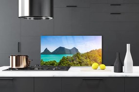 Panel Szklany do Kuchni Szczyty Gór nad Zatoką