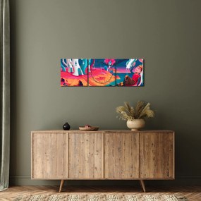 Obraz - Książę i smocza księżniczka (z zegarem) (90x30 cm)