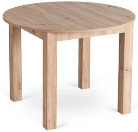 Zestaw Stół Okrągły Rozkładany HARRY 102-142 cm Dąb Artisan i 6 Krzeseł NEVEL Szarych Skandynawskich