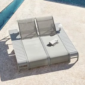 Zestaw 2 Leżaków Rozkładanych I 2 Stalowych Stolików Pomocniczych Marietta Awokado - Sklum