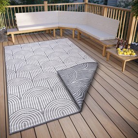 Dywan zewnętrzny dwustronny Pangli srebrno-kremowy 80 cm x 150 cm