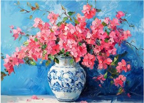 Obraz - Wazon z różowymi kwiatami (70x50 cm)