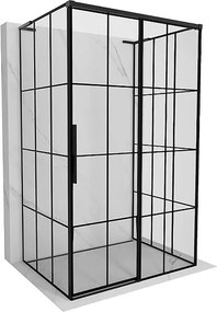 Mexen Rox-3S L kabina prysznicowa 3-ścienna rozsuwana prawa 160 x 95 cm, czarna kratka, czarna - 8C2L-160-095-70-77-3S-P
