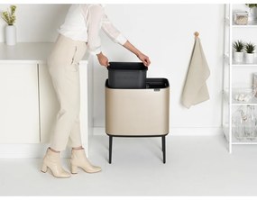 Stalowy kosz na śmieci do segregacji odpadów otwierany na dotyk w kolorze złota 34 l Bo Touch Bin – Brabantia