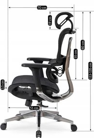 Fotel Biurowy Ergonomiczny Obrotowy NINO Czarny Nowoczesny