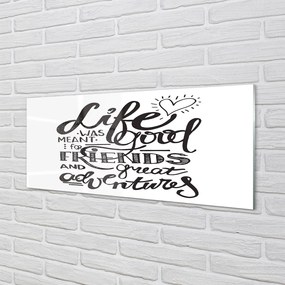 Szklany Panel Brązowy Napis Motywacyjny