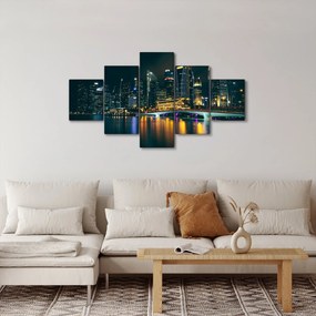 Obraz Singapuru nocą (125x70 cm)