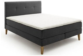 Antracytowe łóżko boxspring 160x200 cm Stockholm – Meise Möbel