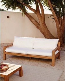 Biało-naturalna sofa ogrodowa z drewna tekowego Forcanera – Kave Home