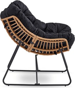 Fotel Wypoczynkowy Ogrodowy FIN na Płozach Czarny Nowoczesny