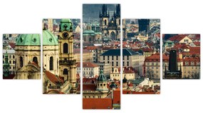 Obraz - Panorama Pragi (125x70 cm)