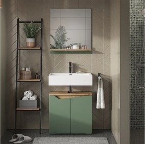 Lustro łazienkowe zielony/rzemieślniczy 60x14x67 marelle