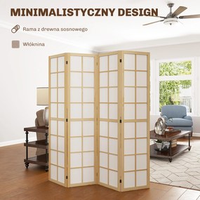 HOMCOM Składany Parawan Rozdzielający, Samodzielny Sichtschutz do Salonu, Sypialni, Biura, 160 x 170 cm