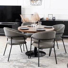 Krzesło Tapicerowane TINKA Szare Sztruksowe Nowoczesne Loft