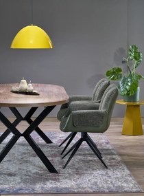 Stół okrągły rozkładany PERONI 100(250)x100 orzech/czarny HALMAR