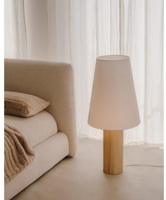 Biało-naturalna lampa stojąca z tekstylnym kloszem (wys. 110 cm) Marga – Kave Home