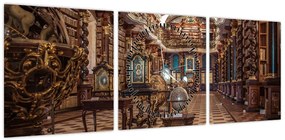 Obraz - Praga Clementinum (z zegarem) (90x30 cm)
