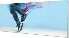 Szklany Panel Nogi w Kolorowych Plamach