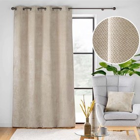 Beżowa zasłona z mikfroflaneli 140x240 cm Flanela – douceur d'intérieur