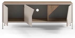 Kremowo-naturalna komoda w dekorze dębu 150x55x35 cm Lilou – Marckeric