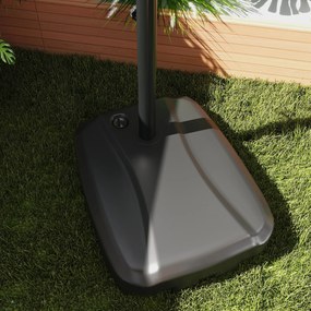 Outsunny Parasol wysięgnikowy 247 x 247 cm regulowany z podwójnym daszkiem, korba, stojak, wodoodporny Jasnoszary | Aosom PL