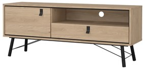 Szafka pod TV w dekorze dębu w naturalnym kolorze 150x60x40 cm Ry – Tvilum
