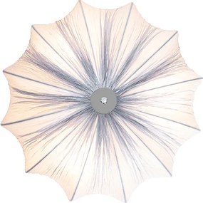 Designerska lampa sufitowa szara jedwab 52 cm 3-światła - Plu