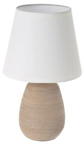 Brązowa lampa stołowa ceramiczna z tekstylnym kloszem (wys. 27,5 cm) – Casa Selección