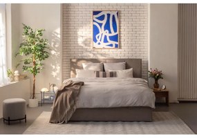 Szarobrązowe tapicerowane łóżko dwuosobowe ze schowkiem i stelażem 160x200 cm Thessa Bold – Bonami Selection