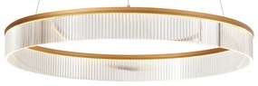 Nowoczesna lampa wisząca mosiężna 78 cm z LED z 3-stopniową regulacją ściemniania - Żyrandol Anello Nowoczesny Oswietlenie wewnetrzne
