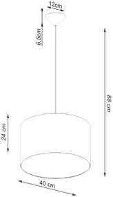 Biała lampa nad stół z cylindrycznym abażurem - A654 K8-G56