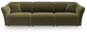 Zielona aksamitna sofa 292 cm Tokyo – Cosmopolitan Design