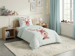 PrzytulneMieszkanie.pl PrzytulneMieszkanie.pl Dziecięca pościel z bawełny renforcé FYNN FROST jasnoniebieska Rozmiar pościeli: 80 x 80 cm | 135 x 200 cm