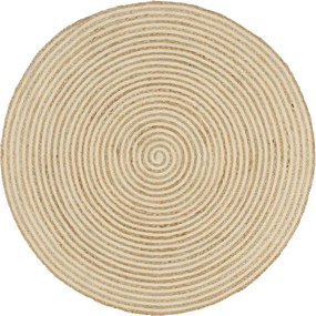 Biały dywanik w spiralny wzór 90 cm M0-P16