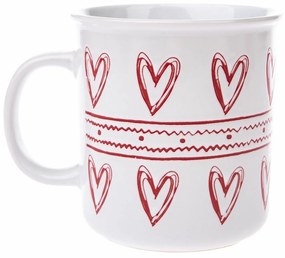 Świąteczny kubek ceramiczny Christmas heart II biały, 710 ml