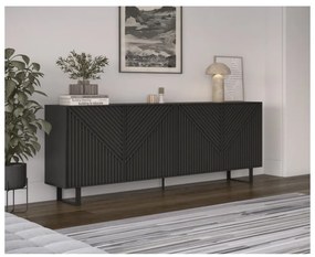 Czarna komoda 201x80x40 cm Peta – Marckeric