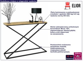 Idustrialna konsola czarny + dąb artisan - Logan 4X