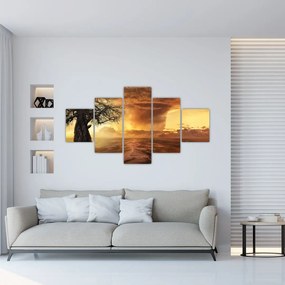 Obraz pomarańczowych chmur (125x70 cm)