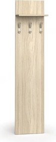 Garderoba z wieszakami PRIMO WOOD, 3 haczyki, półka, tekstura drewna pionowa, dąb naturalny