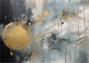 Obraz - Abstrakcja ze złotą kulą (70x50 cm)