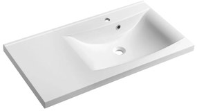 Biała umywalka z kompozytu mineralnego 90x48 cm Luciola – Sapho