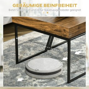 Zestaw 2 Stolików HOMCOM, Design Przemysłowy, Rama Stalowa, Drewno/Czarne