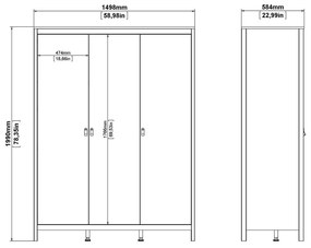 Czarna szafa 150x199 cm Madrid – Tvilum