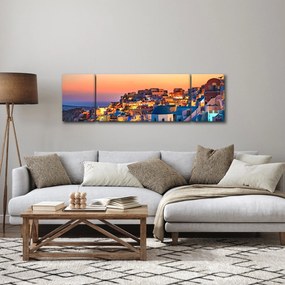 Obraz - Santorini o zmierzchu (170x50 cm)