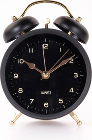 Zegarek budzik ze złotymi wskazówkami
