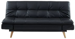 Kanapa 3-osobowa ZARINA z ekoskóry - Kolor czarny