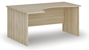 Ergonomiczne biurko PRIMO WOOD, 160x120 cm, lewe, dąb naturalny