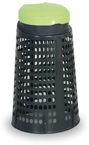 Plastikowy kosz na worki na odpady 120 l , czarny, zielone wieko